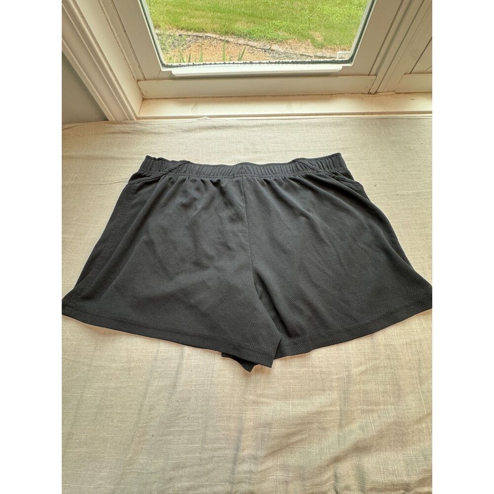 Champion Women's Large Black Athletic Shorts White Stripe 100% Polyester - Picture 7 of 7